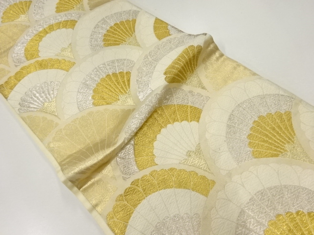 アンティーク　花青海波模様織り出し袋帯（材料）